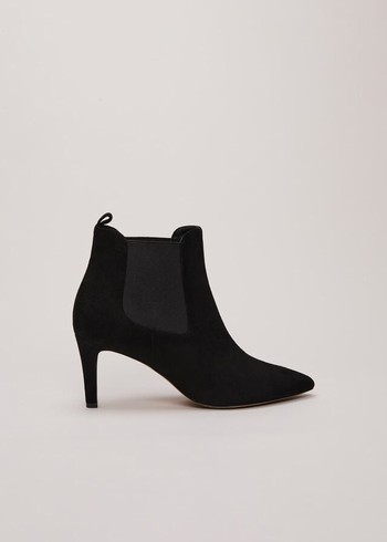 Phase Eight Black Suede Boots Black USA | 3084691-SI